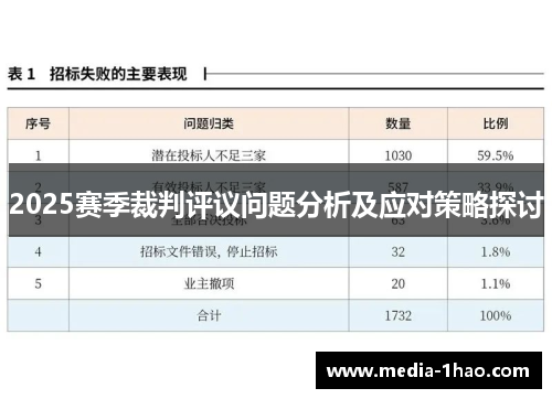 2025赛季裁判评议问题分析及应对策略探讨